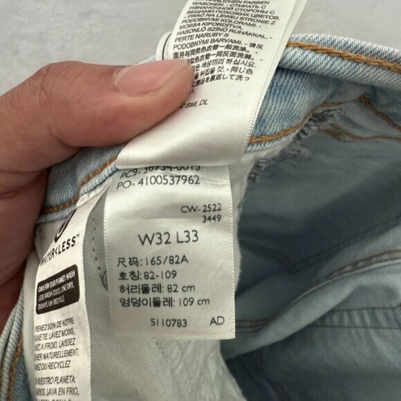 Levis Jeans Womens 32x33 Blue Light Wash Ribcage Boot Stretch High Rise - Picture 3 of 16